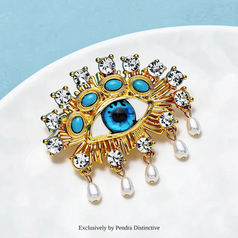 PENDRA Charming Blue Eye Brooch