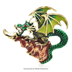 PENDRA Charming Enamel Dragon Brooch