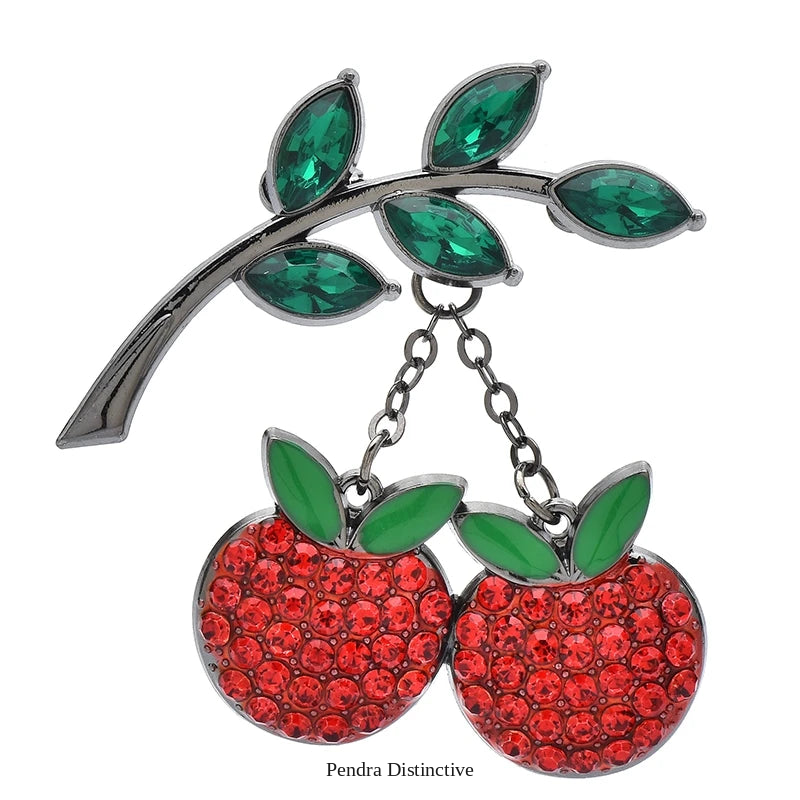 PENDRA Cherryelle 3-Color Shining Cherry Brooch
