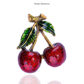 PENDRA Cherryelle Classic Enamel Cherry Brooch