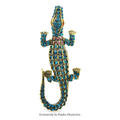 PENDRA Classic Crocodile Rhinestone Animal Brooch