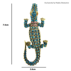 PENDRA Classic Crocodile Rhinestone Animal Brooch