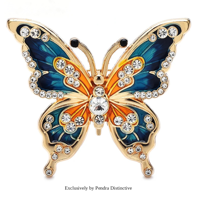 PENDRA Classic Enamel Butterfly Brooch