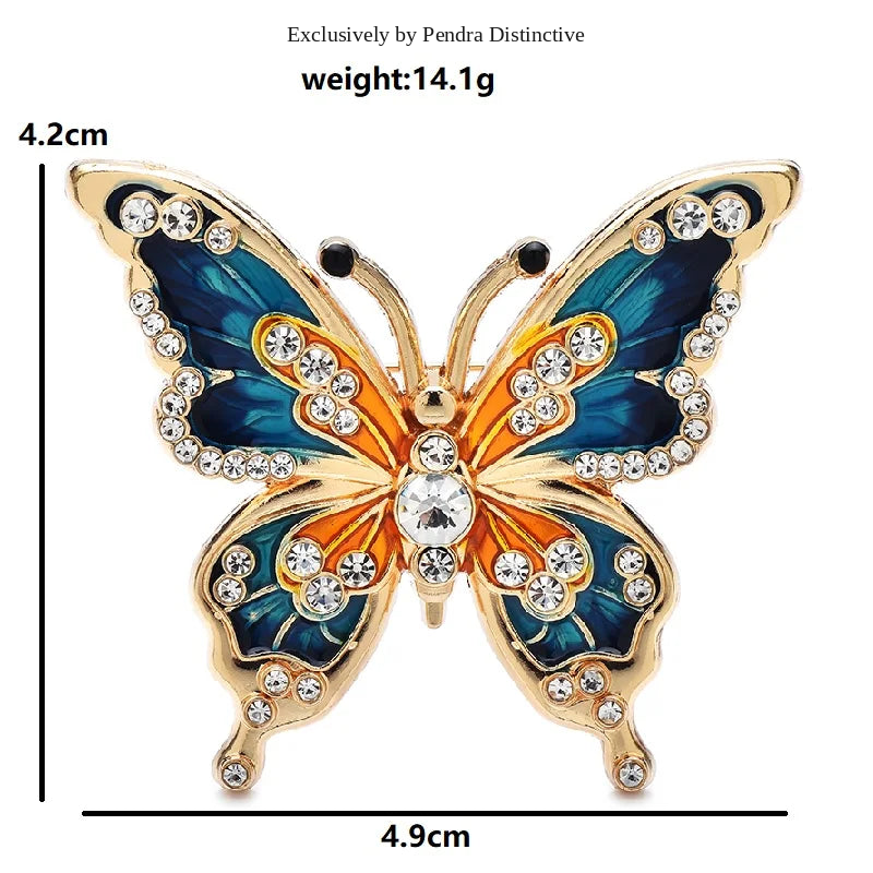 PENDRA Classic Enamel Butterfly Brooch