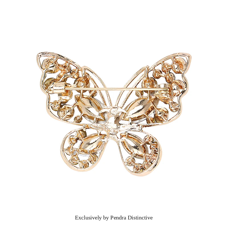 PENDRA Classical Crystal Butterfly Brooch