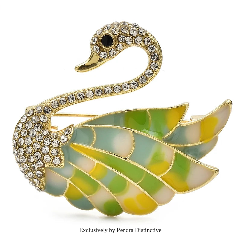 PENDRA Classical Elegant Swan Brooch