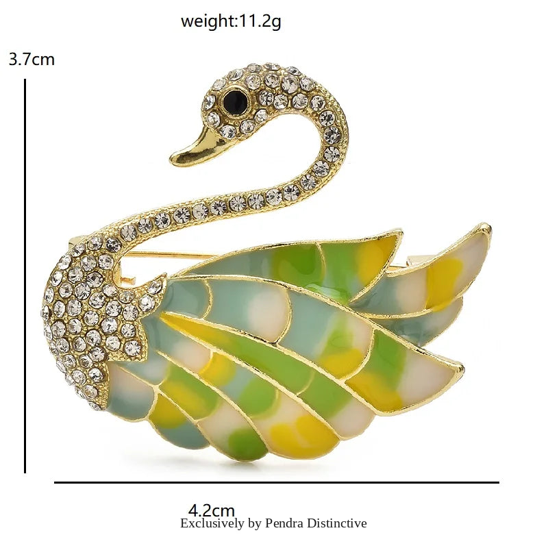 PENDRA Classical Elegant Swan Brooch