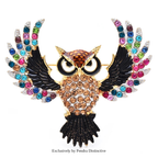 PENDRA Classical Flying Owl Brooch