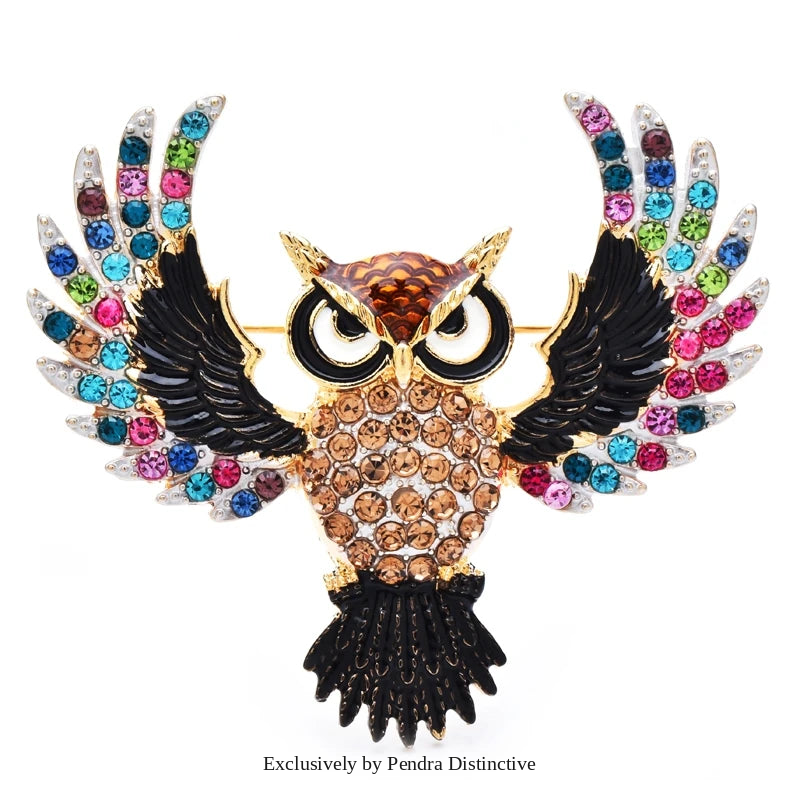 PENDRA Classical Flying Owl Brooch