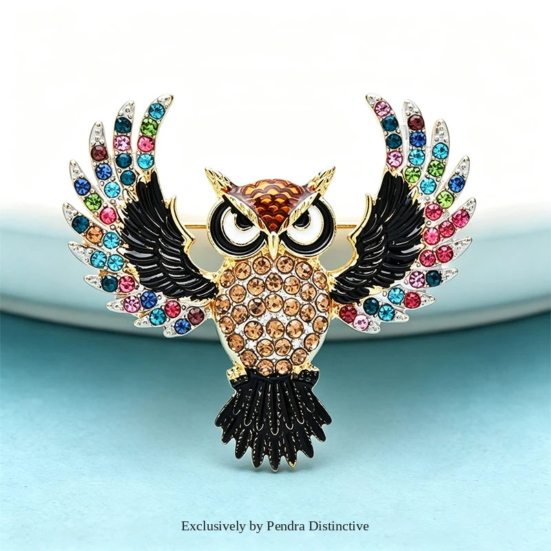 PENDRA Classical Flying Owl Brooch
