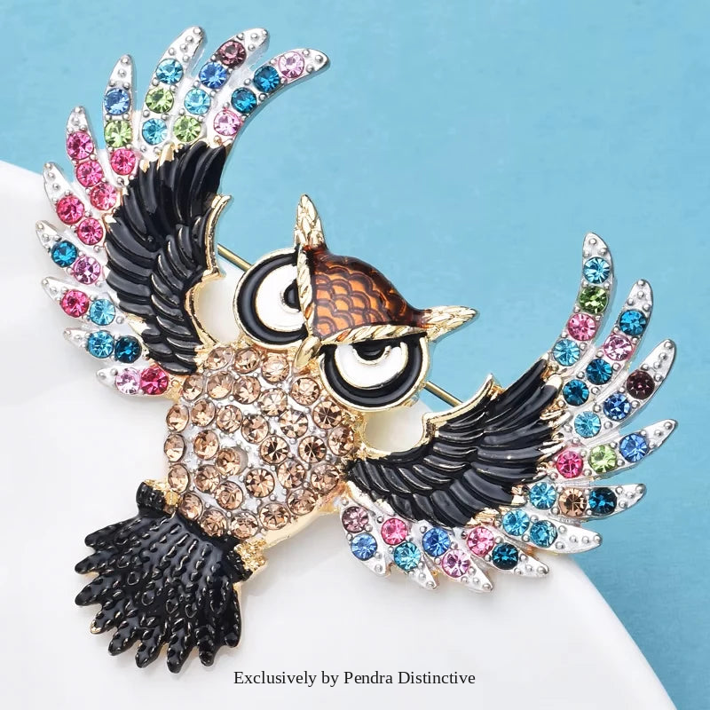 PENDRA Classical Flying Owl Brooch