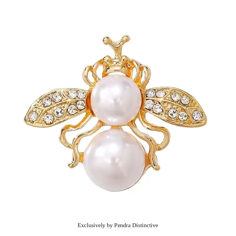 PENDRA Classical Pearl Bee Brooch