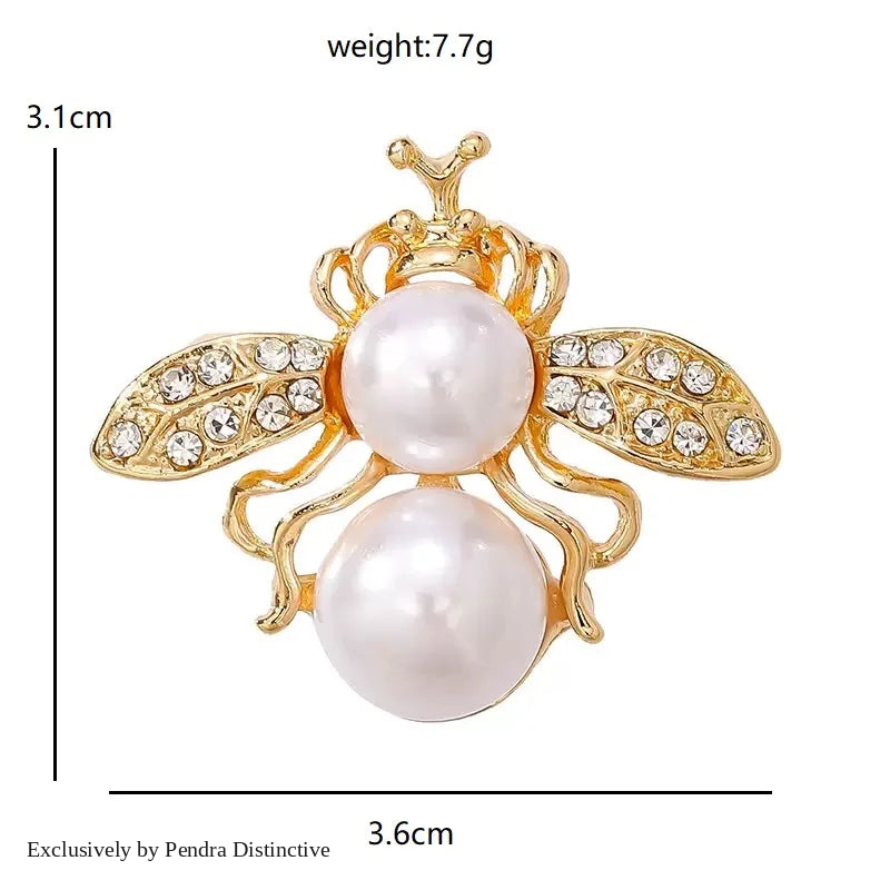 PENDRA Classical Pearl Bee Brooch