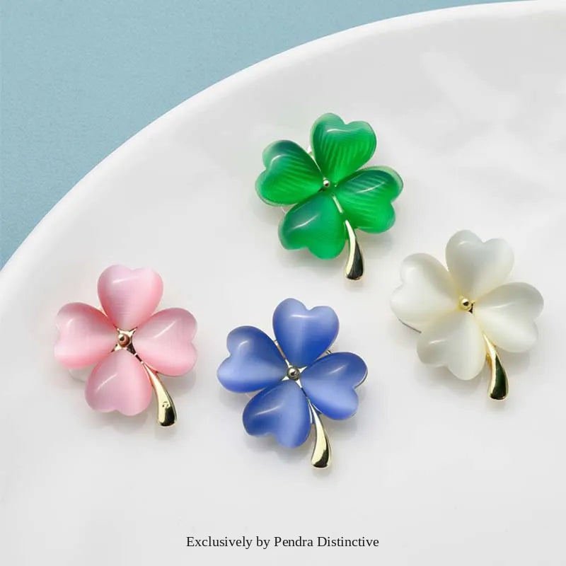 PENDRA Clovera Clover Flower Brooch