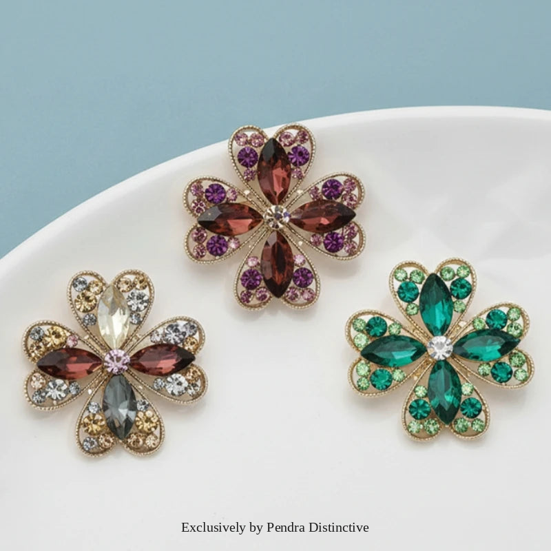 PENDRA Clovera Clover Flower Brooch