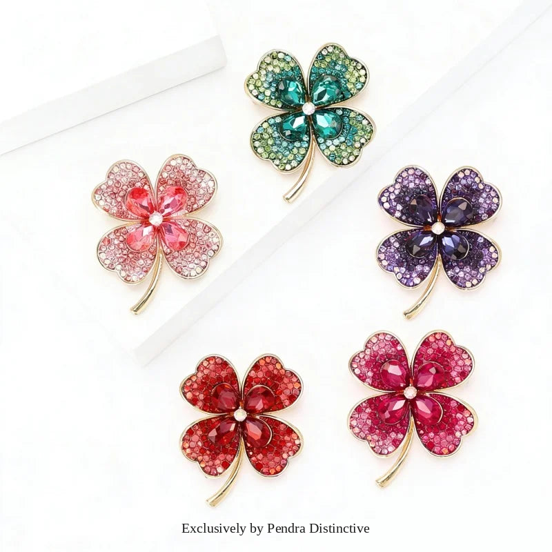 PENDRA Clovera Clover Flower Brooch