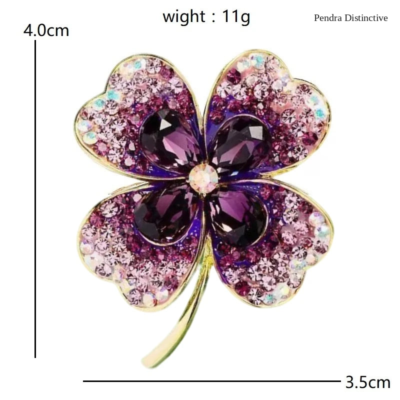 PENDRA Clovera Clover Flower Brooch