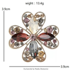 PENDRA Clovera Clover Flower Brooch