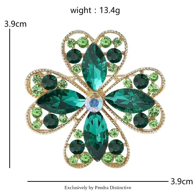 PENDRA Clovera Clover Flower Brooch