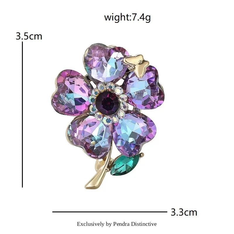PENDRA Clovera Clover Flower Brooch