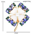 PENDRA Clovera Rhinestone Clover Leaf Brooch