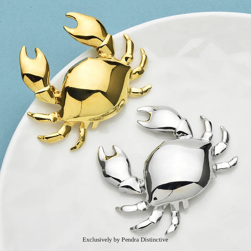 PENDRA Coastal Crab Stainless Steel Brooch