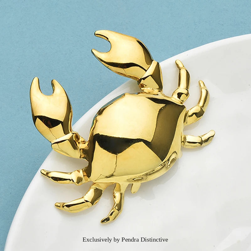 PENDRA Coastal Crab Stainless Steel Brooch