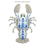 PENDRA Coastal Lobster Rhinestone Metal Brooch