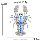 PENDRA Coastal Lobster Rhinestone Metal Brooch