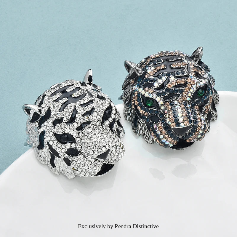 PENDRA Cool Charming Tiger Head Brooch