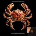 PENDRA Coral Crab Animal Brooch
