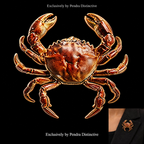PENDRA Coral Crab Animal Brooch
