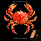 PENDRA Coral Crab Animal Brooch