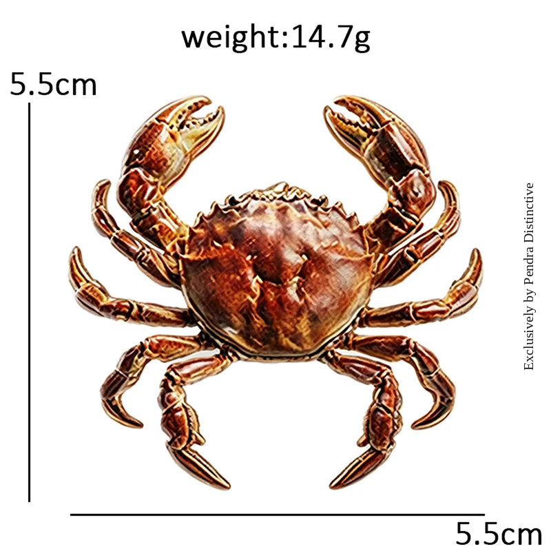 PENDRA Coral Crab Animal Brooch