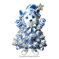 PENDRA Corgi Rhinestone Christmas Tree Brooch