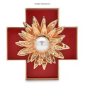 PENDRA Crossbloom Big Flower Cross Brooch