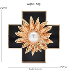 PENDRA Crossbloom Big Flower Cross Brooch