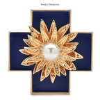 PENDRA Crossbloom Big Flower Cross Brooch