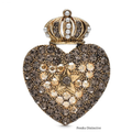 PENDRA Retro Crown Heart Brooch