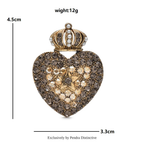 PENDRA Retro Crown Heart Brooch