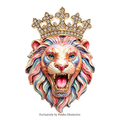 PENDRA Crown Lion Rhinestone Brooch
