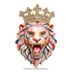 PENDRA Crown Lion Rhinestone Brooch