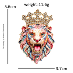 PENDRA Crown Lion Rhinestone Brooch