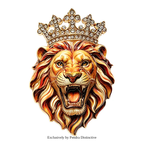 PENDRA Crown Lion Rhinestone Brooch