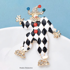 PENDRA Multi Color Crystal Clown Brooch