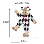 PENDRA Multi Color Crystal Clown Brooch