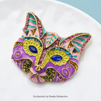 PENDRA Crystal Eye Cat Fox Enamel Brooch