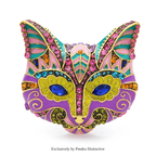PENDRA Crystal Eye Cat Fox Enamel Brooch