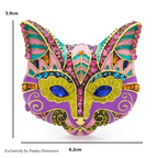 PENDRA Crystal Eye Cat Fox Enamel Brooch