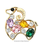 PENDRA Crystal Goat Animal Brooch